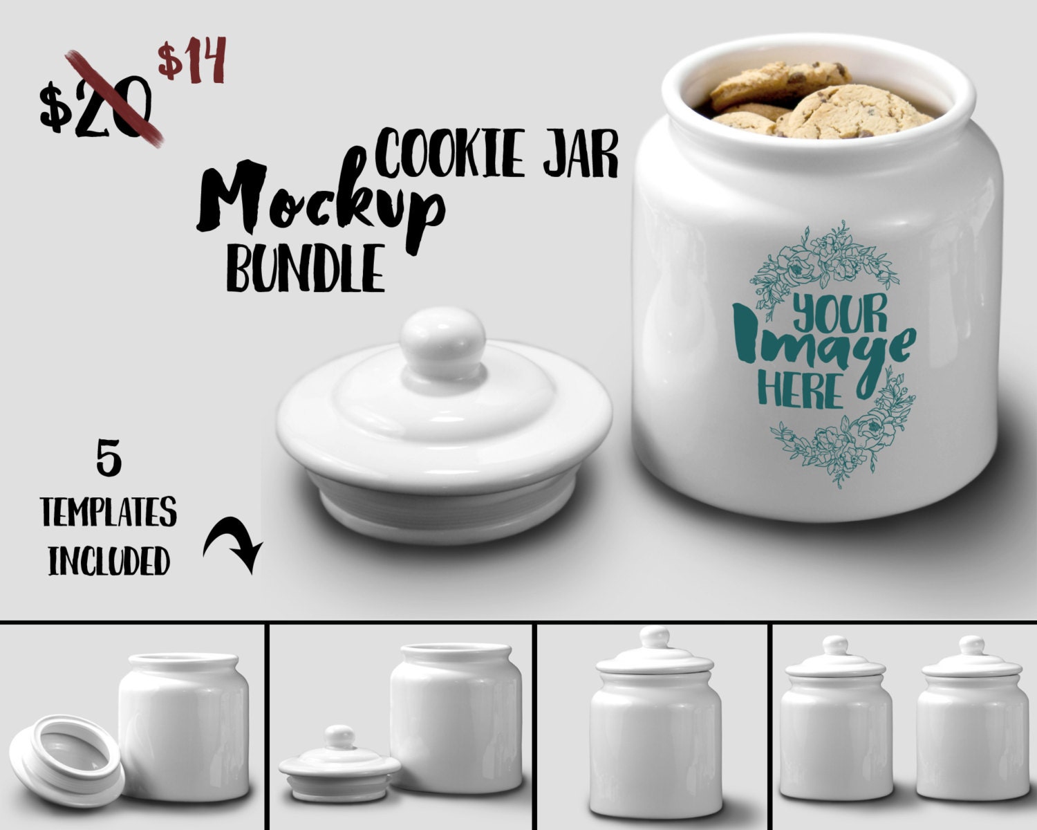 Ceramic Cookie Jar mockup template ceramic jar cookie