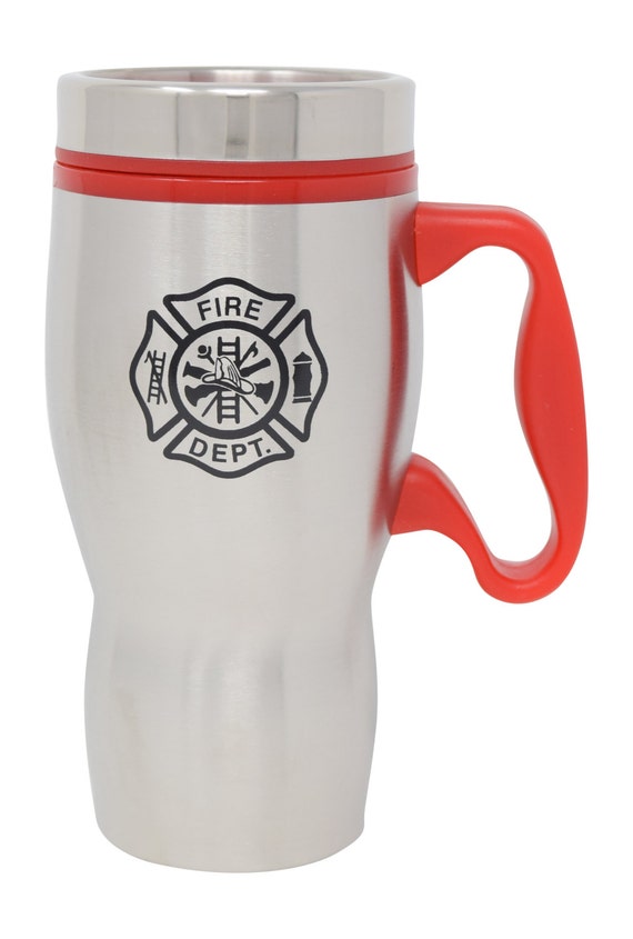 Firefighter Stainless Steel 16 Oz Double Wall Insulated Travel