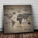 Navy WORLD MAP Wall ART Canvas World Map Print in Navy Blue