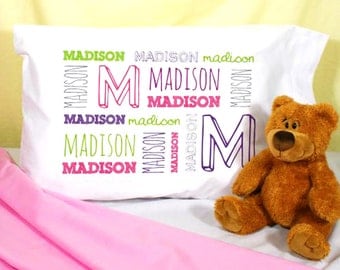 Pillowcase, Personalized Kids Pillow Case, Personalized Pillow Case Girls, Girls Pillowcases, Personalized Kids Name Pillow Girl