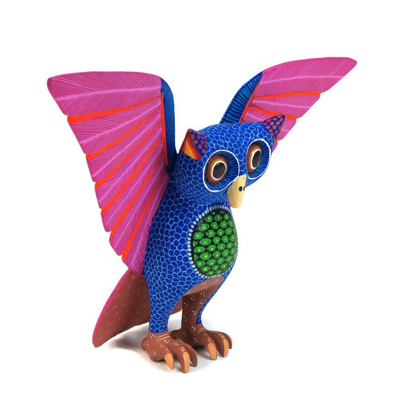 OWL Oaxacan Alebrije Animal Wood Carving Hand-made Mexican