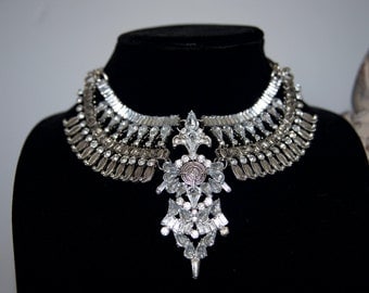 Luxury Rhinestone Evening Big Necklace Statement Necklace Bridal Necklace Bib Necklace Crystal Necklace Trendy Necklace
