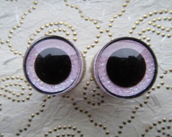 Beanie Boo 20 mm pink colored eyes, sparkling safety eyes pink, safety eyes 20 mm pink, dolls eyes 20 mm, amigurumi eyes sparkling 20 mm