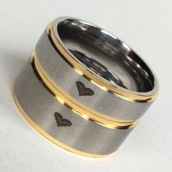 2 PCs Titanium Couples Rings His and Her Rings by Lauranssshop