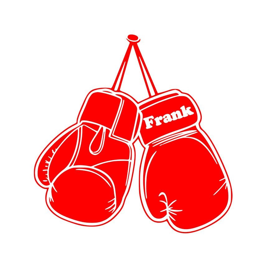 Custom Name Boxing Gloves Vinyl Decal for Macbook Laptop