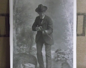 Vintage Cabinet Card Photograph-Cowboy with Rifle-106-J36