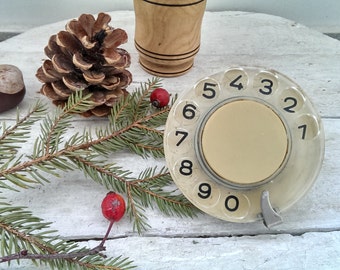 Vintage Phone Disk, Rotating Disc, Retro Part of Phone from 1970s, Retro Phone Accessory, Gift Idea
