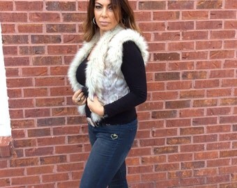 Brother fox and brother rabbit faux fur vest