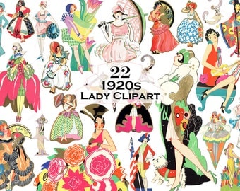 Art Deco Clipart Vintage Clipart Drawings Vintage 1920s Illustrations Instant Digital Download