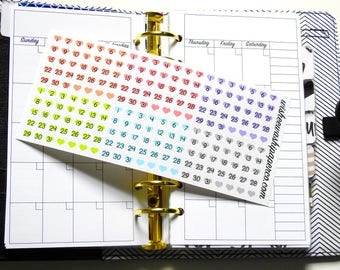 Mini Date Covers - Calendar Date Covers - Calendar Dates - Personal Planner Stickers - Planner Stickers