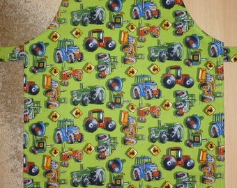 Apron for kid / Tractors, apron, kids apron, kitchen apron, kids kitchen apron