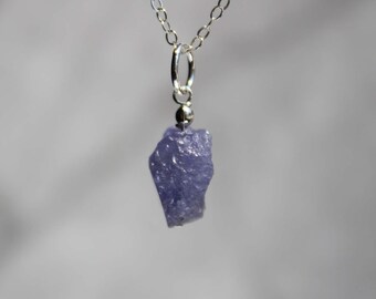 Tanzanite Rough Necklace, Tanzanite Rough, Raw Tanzanite, gemstone necklace