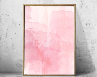 Pink Watercolor Abstract art Print Minimalist art Pink Wall art Large Abstract Printable Poster Nursery Decor Minimal Boho Scandinavian art