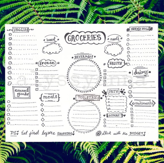 Bujo journal printable checklist Instant Download Printable