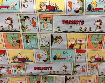 Peanuts Gang Charlie Brown Snoopy comic book style fabric, novelty fabric, Snoopy fabric, Charlie Brown fabric