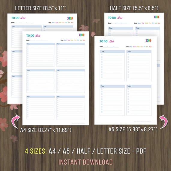 To Do List Printable Todo Planner To Do List Notebook Daily