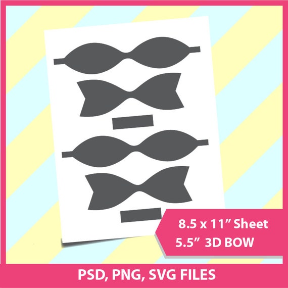 Download Instant Download middle 3D Bow Template PSD PNG and SVG