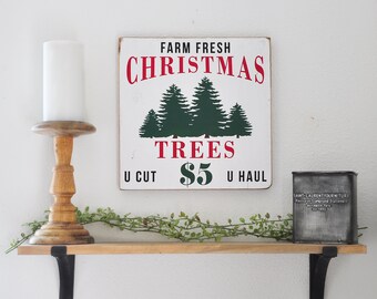 Christmas Tree Sign, Christmas Sign, Tree Farm sign, Christmas decoration, Christmas Tree, Rustic Christmas, Christmas decor, 11.2x11.2