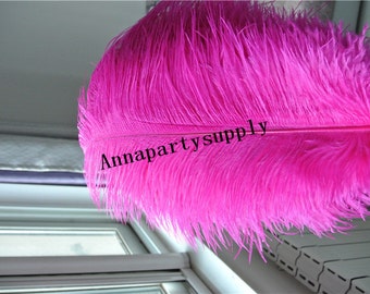 100 pcs hot pink fuchsia ostrich feather plume for wedding party supply wedding centerpiece