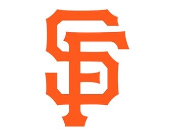 Set of (2) San Francisco Giants 'SF' Die-Cut Vinyl Decal Sticker 3" Tall