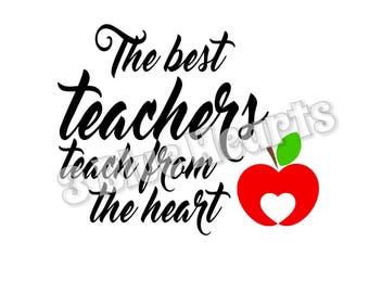 The Best Teachers teach from the heart Christmas Embroidery