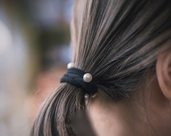 Hair Tie Bracelet with Pearl - Hair Band Bracelet - Elastics - 3 Colors - Everyday use