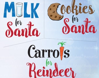 Cookies for Santa svg, Christmas svg bundle, milk for santa, carrots for reindeer, cookies and milk, Santa svg, Christmas svg