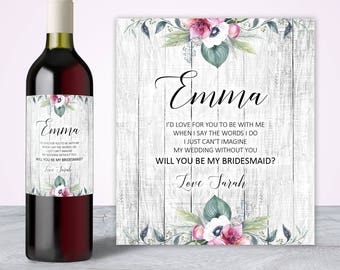 Will you be my bridesmaid gift, Asking Bridesmaid, Bridesmaid Proposal, My turn to pop the question, Bridesmaid Gift Thank you Wine Label