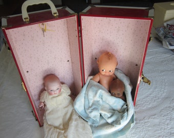 Vintage Metal Doll Trunk circa 1975