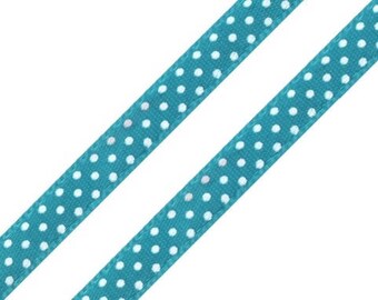 20 m satin ribbon in teal points approximately 6 mm wide