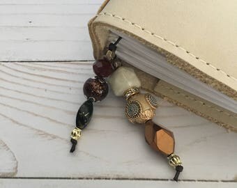 Planner Charm/Bookmark- Brown/Gold