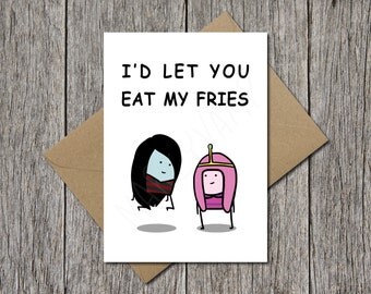 Adventure Time, Cute Card, Valentines Day Card, Geeky Card, For Her, LGBT Card, Lesbian Card, Gay Card, Unique Card, Digital Download