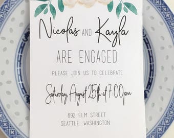 Printable Peony Garden Engagement Party Invitation