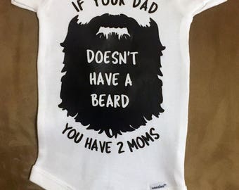 Beard Onesie, Baby Beard Onesie, Beard Baby Wear, Funny Baby Onesie, Baby Gift 2 Moms, Funny Onesie Dad, Dad Beard