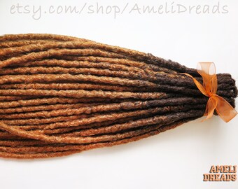 40 SE or DE dreads, transitional dreads, natural style, dreadlocks, synthetic dreads, bicolour dreads.