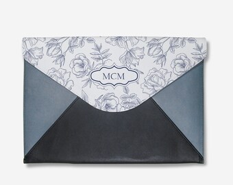 MONOGRAM leather laptop sleeve,macbook air 12 sleeve,macbook pro 13 sleeve,monogram laptop cover,macbok pro sleeve,leather laptop sleeve
