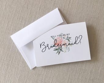 Will You Be My Bridesmaid? Card Set - Bridesmaid Card Set - Bridal Party Cards - Maid of Honor Card - Bridesmaid Gift Cards