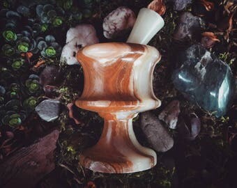 Mortar and Pestle - Marble- Vintage - Antiques - Witchy - SALE
