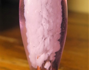 Lavender with White Frit Cloud Glass Chillum One Hitter Pipe Bowl