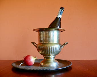 Elegant Silver Champagne Bucket, Silver Plate, Trophy Style, Wine Cooler, Wedding Decor, Formal Dining, Retro Barware