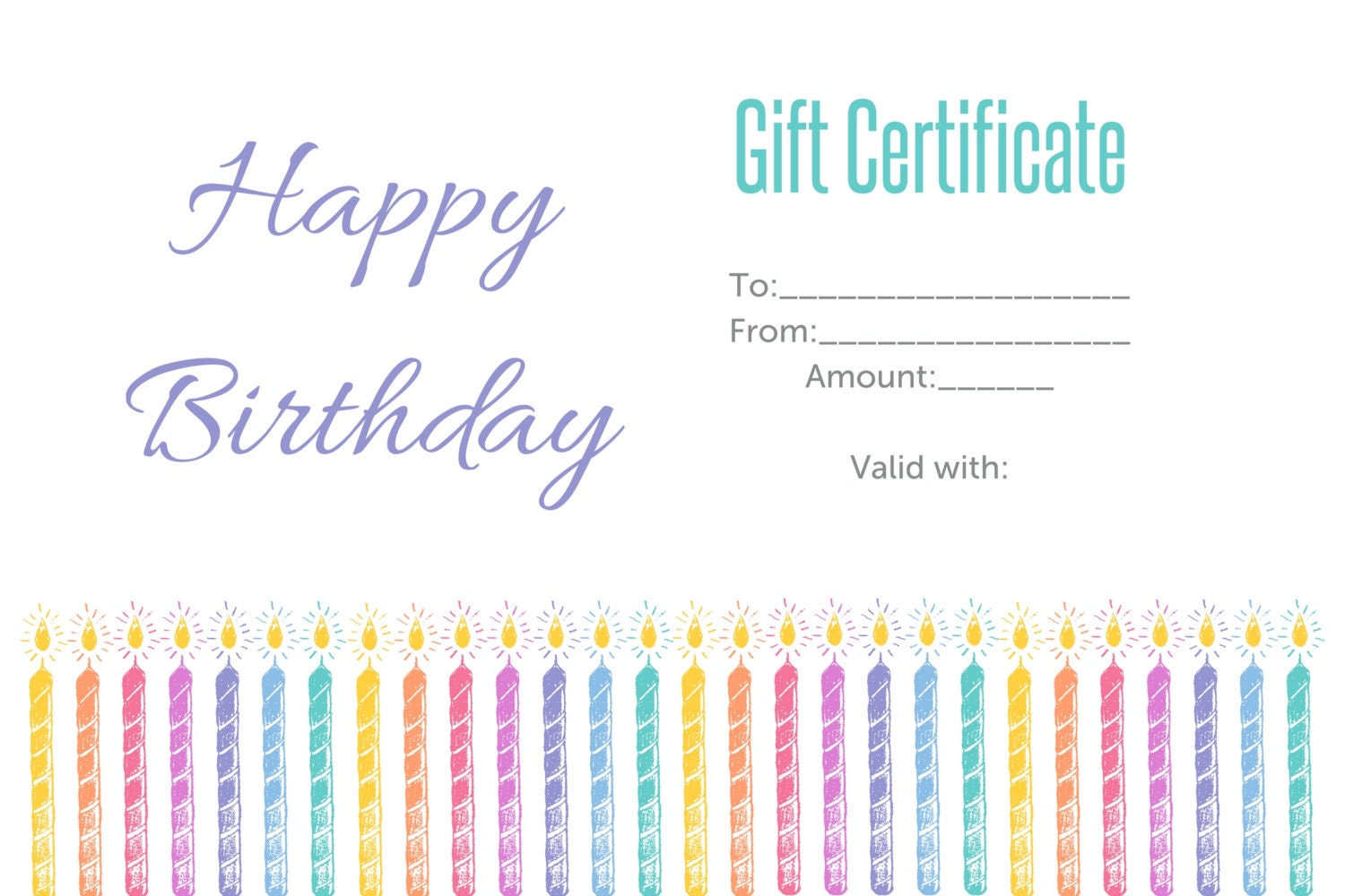 happy birthday gift certificate 4x6