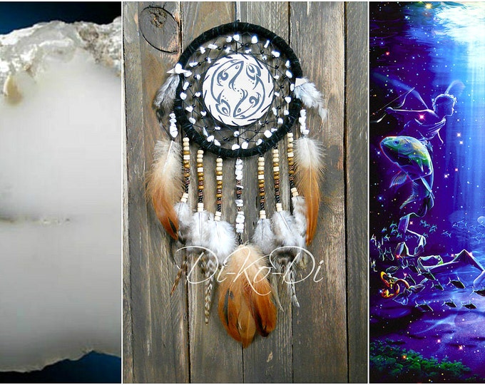 Dreamcatcher zodiac dreamcatcher Fish Boho dream catcher Zodiac necklace Dreamcatcher wall family zodiac personalized zodiac hippie dream