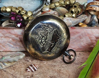 Steampunk pocket compass, vintage style compass, handmade compass, pocket watch, brass compass, nautical compass, gifts for him, fathers day