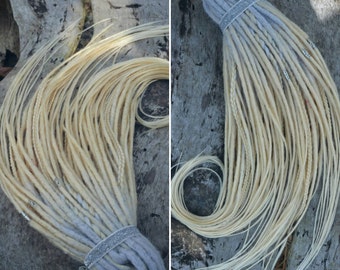 Platinum blonde chrocet DE dreads FULL SET, double ended synthetic dreads, ombré dreads, braids, white dreads, hair accessories, loose tails
