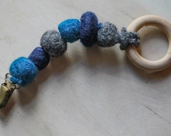 Wood and Wool Teething toy