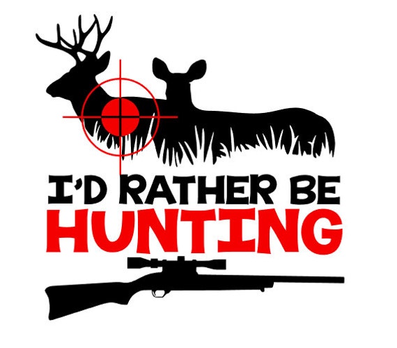 Items similar to I'd Rather be Hunting Decal | Deer Hunting Decal ...