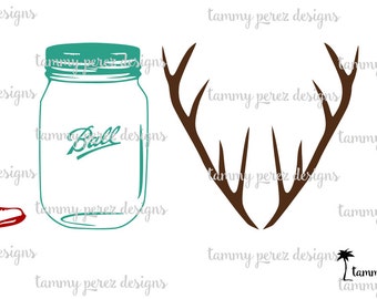 Southern LOVE and Mason Jars SVG DXF Files - Digital File for Craft Cutting