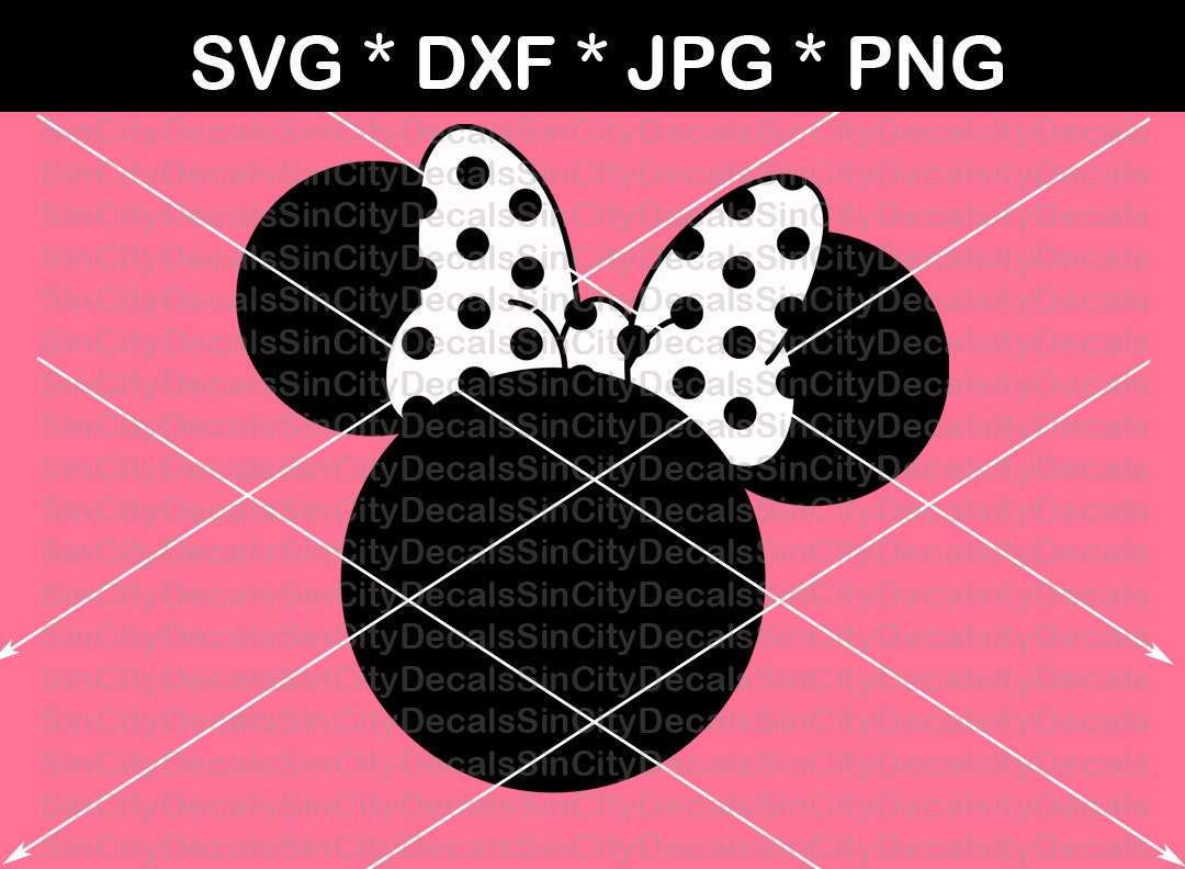 Minnie ears with bow digital download SVG DXF for use with