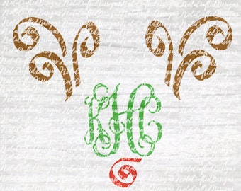 Reindeer Svg Cut File - Rudolph Svg Cut File - Rudolf Svg Cut File - Christmas Svg Cut File - Monogram Svg Cut File - Christmas Monogram Svg