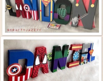 Super Heroes letters- Marvels- DC- Super Hero Party- Super Hero Room